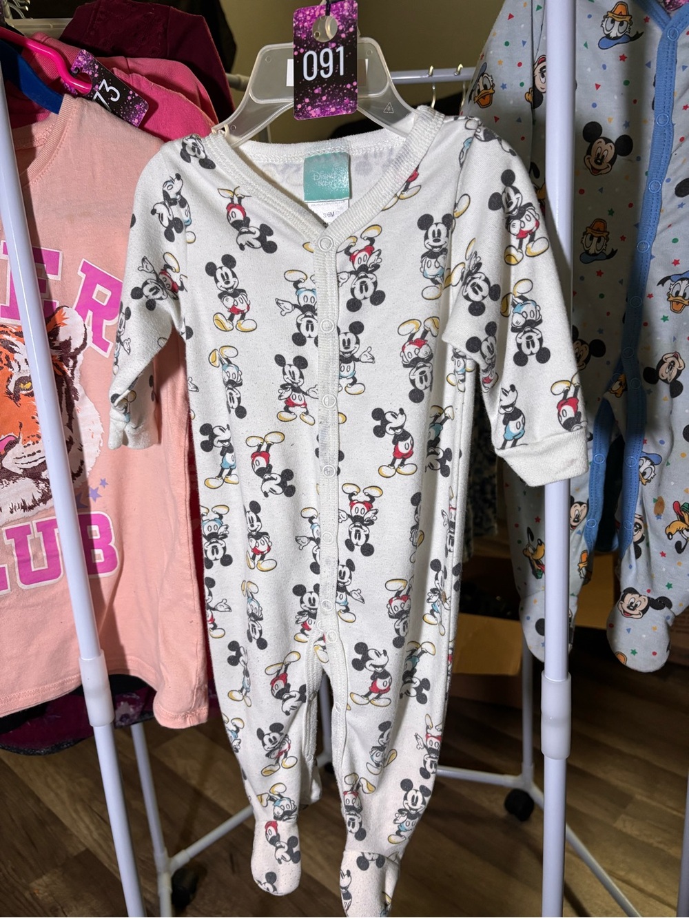 Disney Mickey Mouse Cream Printed One-Piece  bodysuit 029